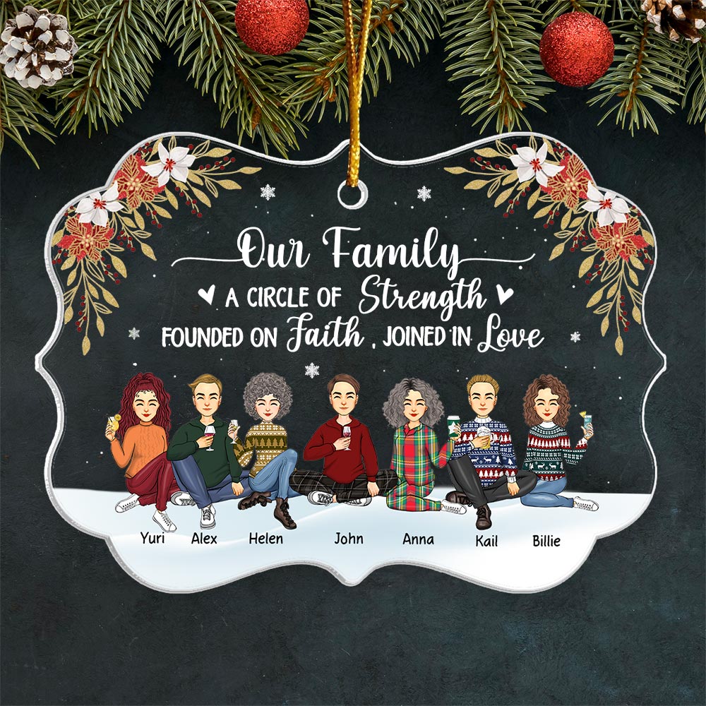 Our Family Is A Circle of Strength Personalized Acrylic Ornament