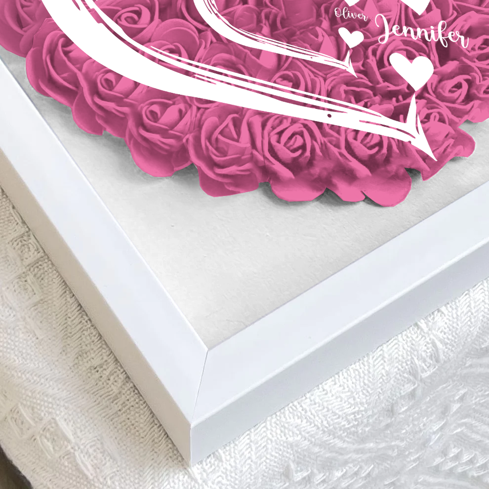 Grandma Hearts Mommy Hearts - Personalized Flower Shadow Box