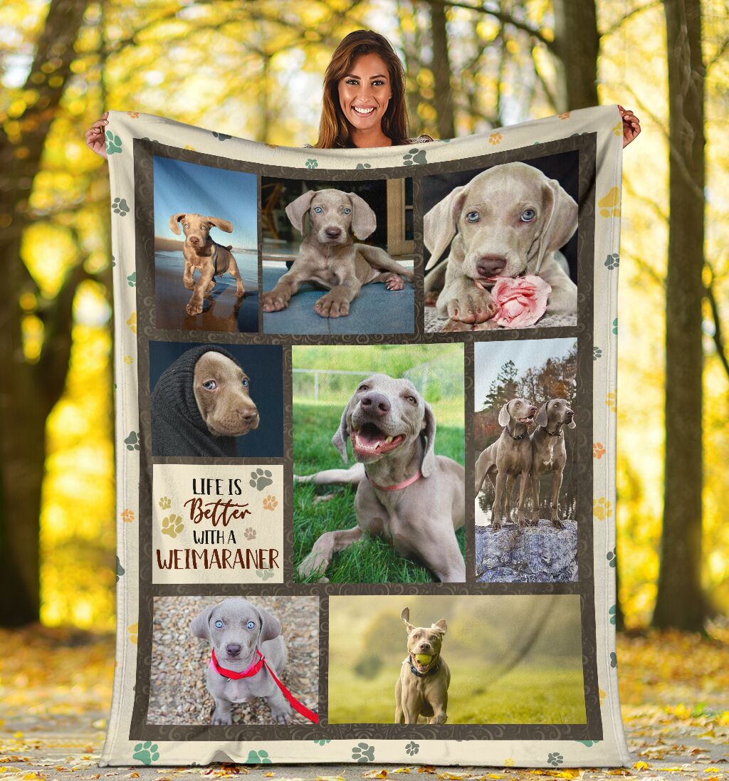 Life Is Better With A Weimaraner Dog Life Moment Blanket For Dog Lovers