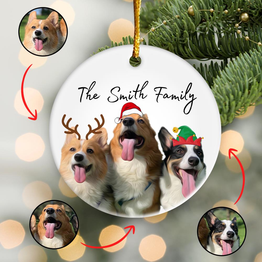 Personalized Pet Ornament Using Pet's Photo + Name - Custom Ornament Christmas Dog Ornament Personalized Dog Ornament Custom Dog vr5