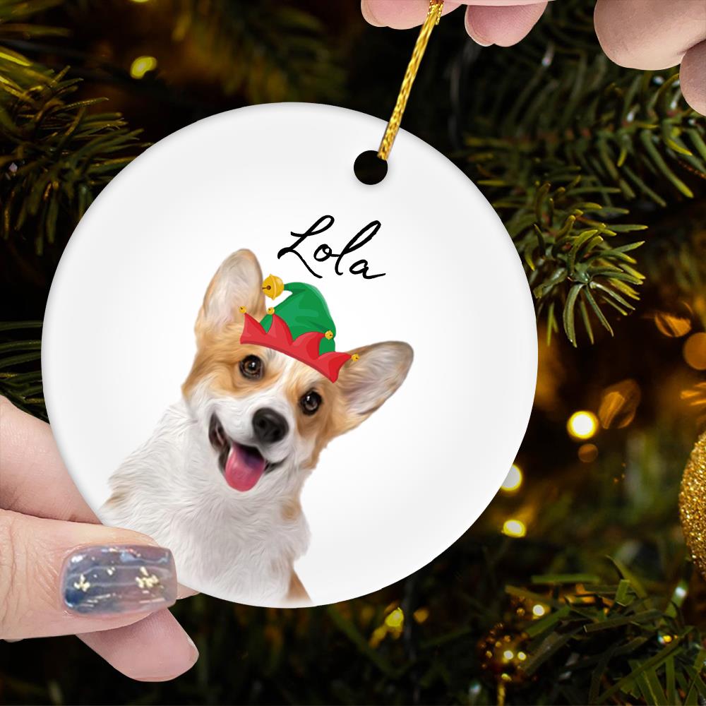 Personalized Pet Ornament Using Pet's Photo + Name - Custom Ornament Christmas Dog Ornament Personalized Dog Ornament Custom Dog vr5