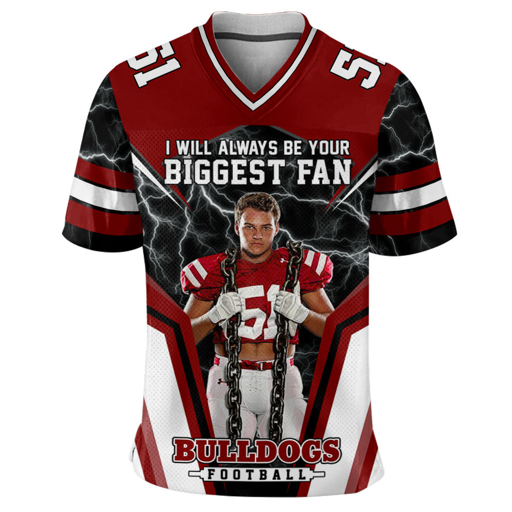 I Will Always Be Your Biggest Fan Personalized All Over Print Football Jersey For Football Mom Grandma Sport Family H2511