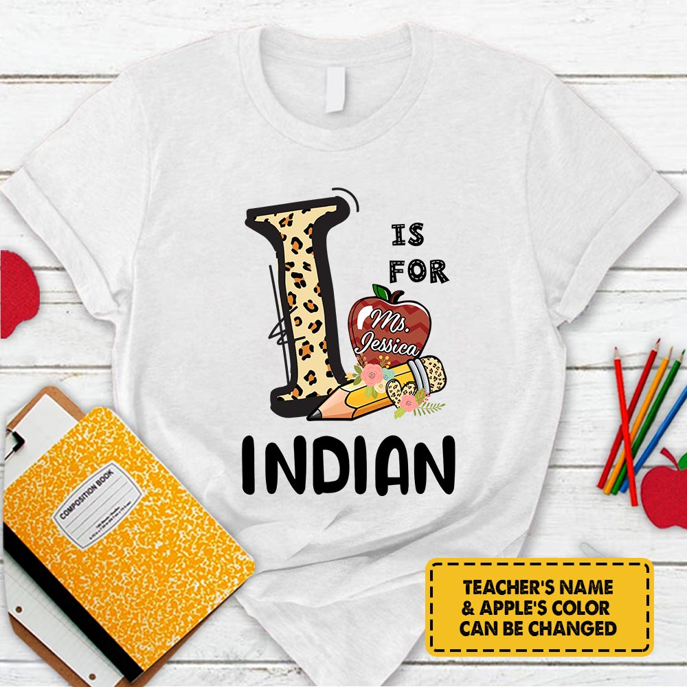Personalized Indian Leopard Shirt Teacher T-Shirt
