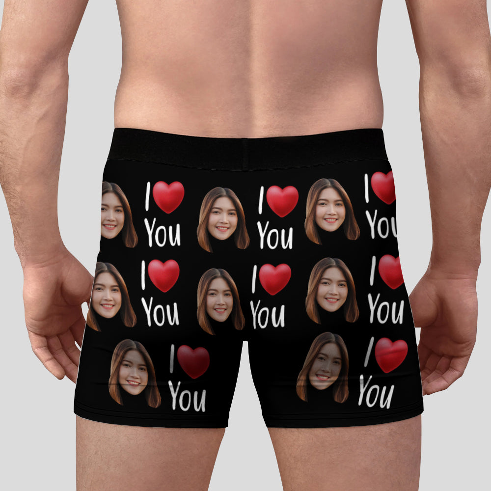 Property Of Girlfriends Personalized Photo Men's Boxer Briefs, Custom Muti-Face Boxer For Husband, Custom Face Underwear, Valentine's Day Gift