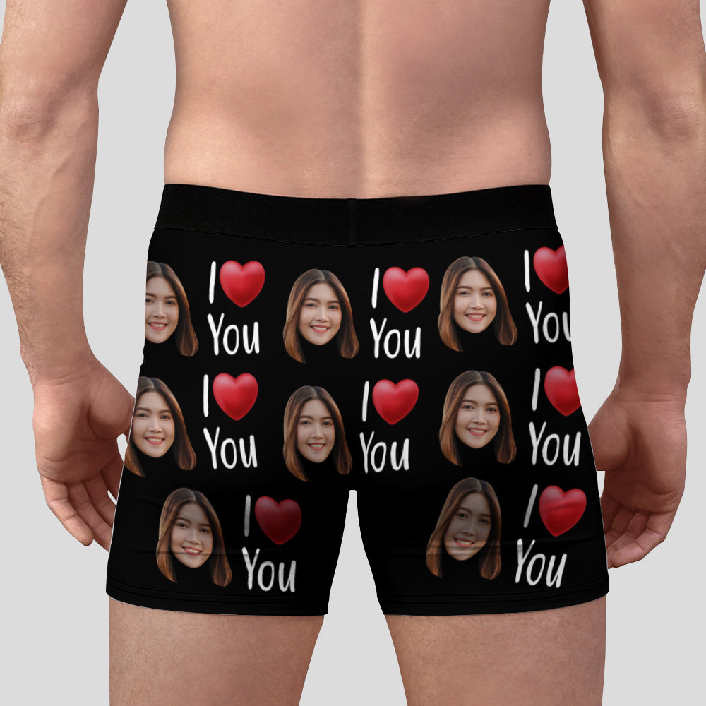 Property Of Girlfriends Personalized Photo Men's Boxer Briefs, Custom Muti- Face Boxer For Husband, Custom Face Underwear, Valentine's Day Gift