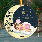 Love You To The Moon ... And Back Personalized Baby’s First Christmas Ornament - TT01
