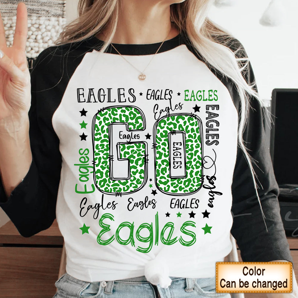 Personalized Shirt Go Eagles Love School Mascot Leopard Shirt For Teacher Sport Team Shirt H2511