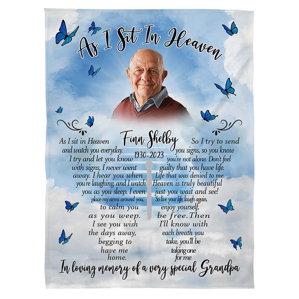 As I Sit in Heaven Memorial Photo Gift Personalised Memorial