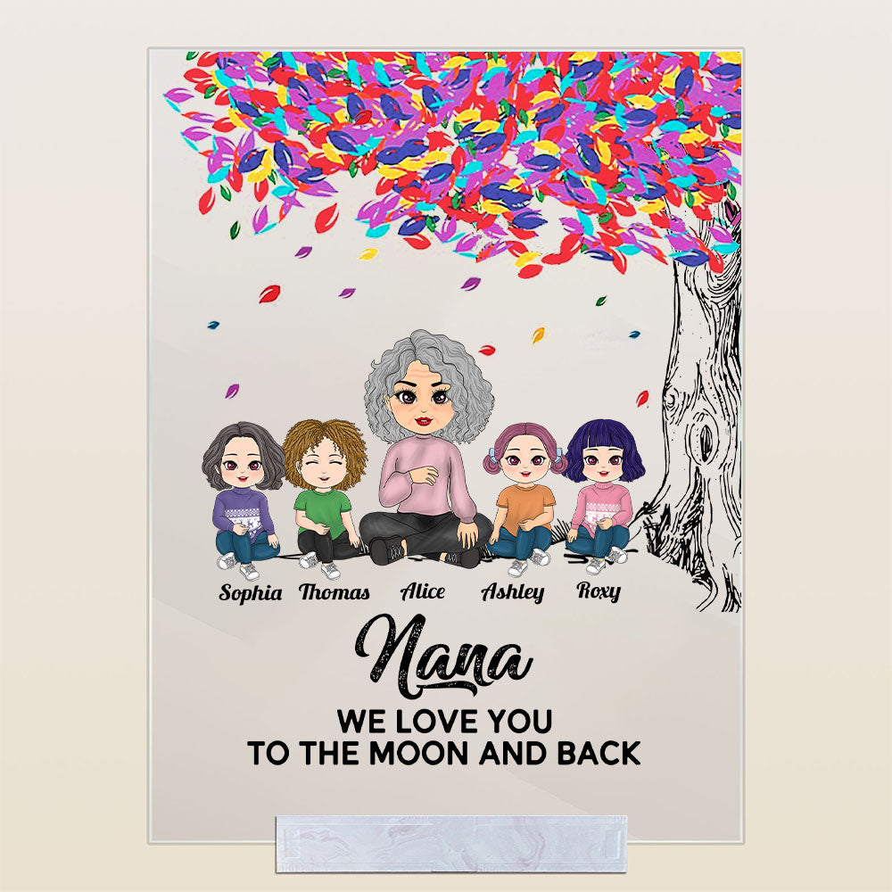 Personalized Nana We Love You To The Moon And Back Acrylic Plaque - Custom Gift For Mom Grandma Gigi