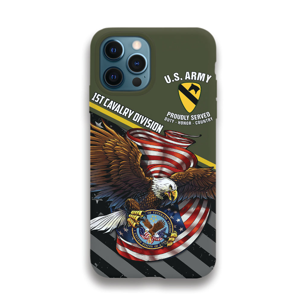 Custom Branch Division Rank Proudly Served Duty Honor Country Eagle Personalized Phone Case For Veterans K1702