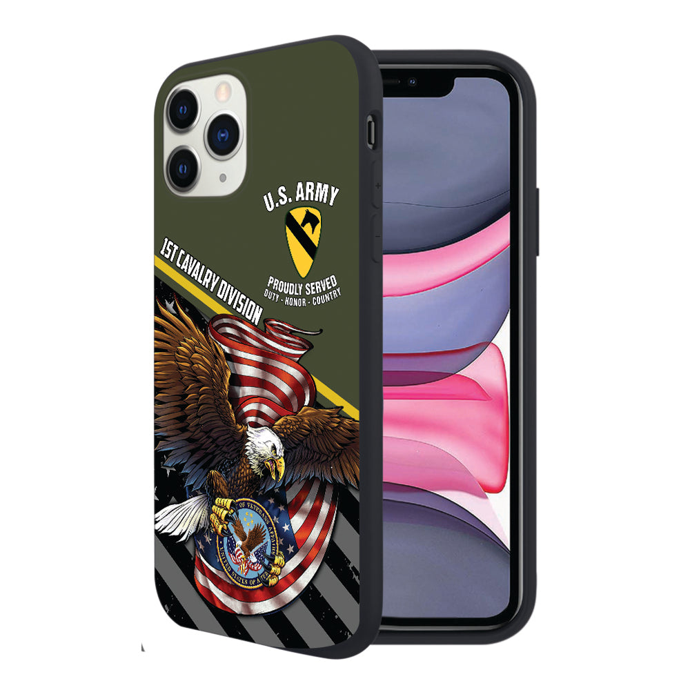 Custom Branch Division Rank Proudly Served Duty Honor Country Eagle Personalized Phone Case For Veterans K1702