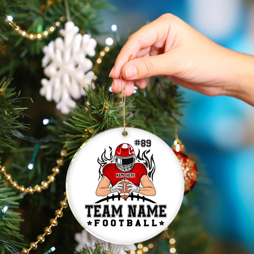 American Football Team Personalized Ornament Gift For Football Player For Football Lovers