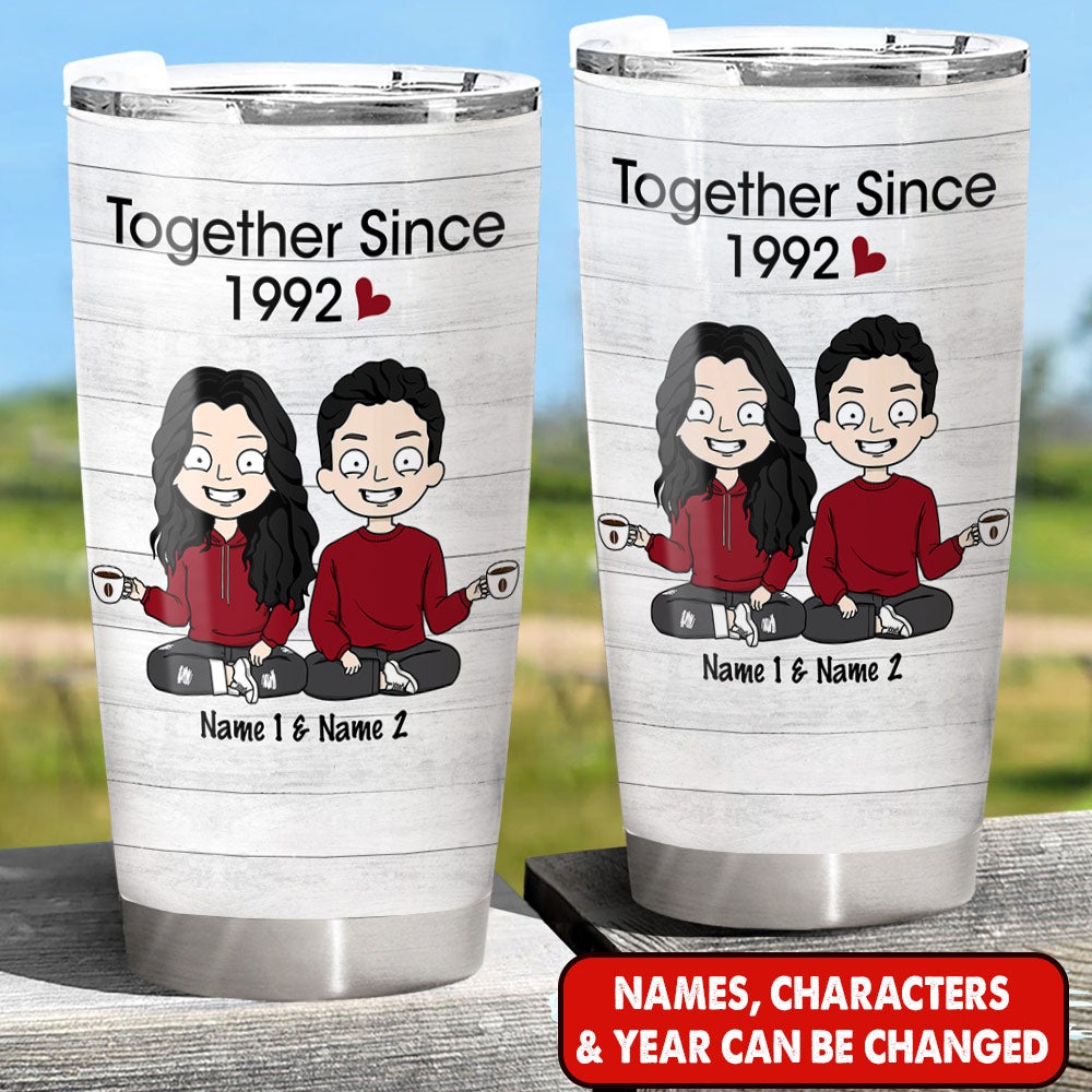 Personalized Together Since Year Wedding Anniversary Tumbler Husband And Wife Valentines Tumbler