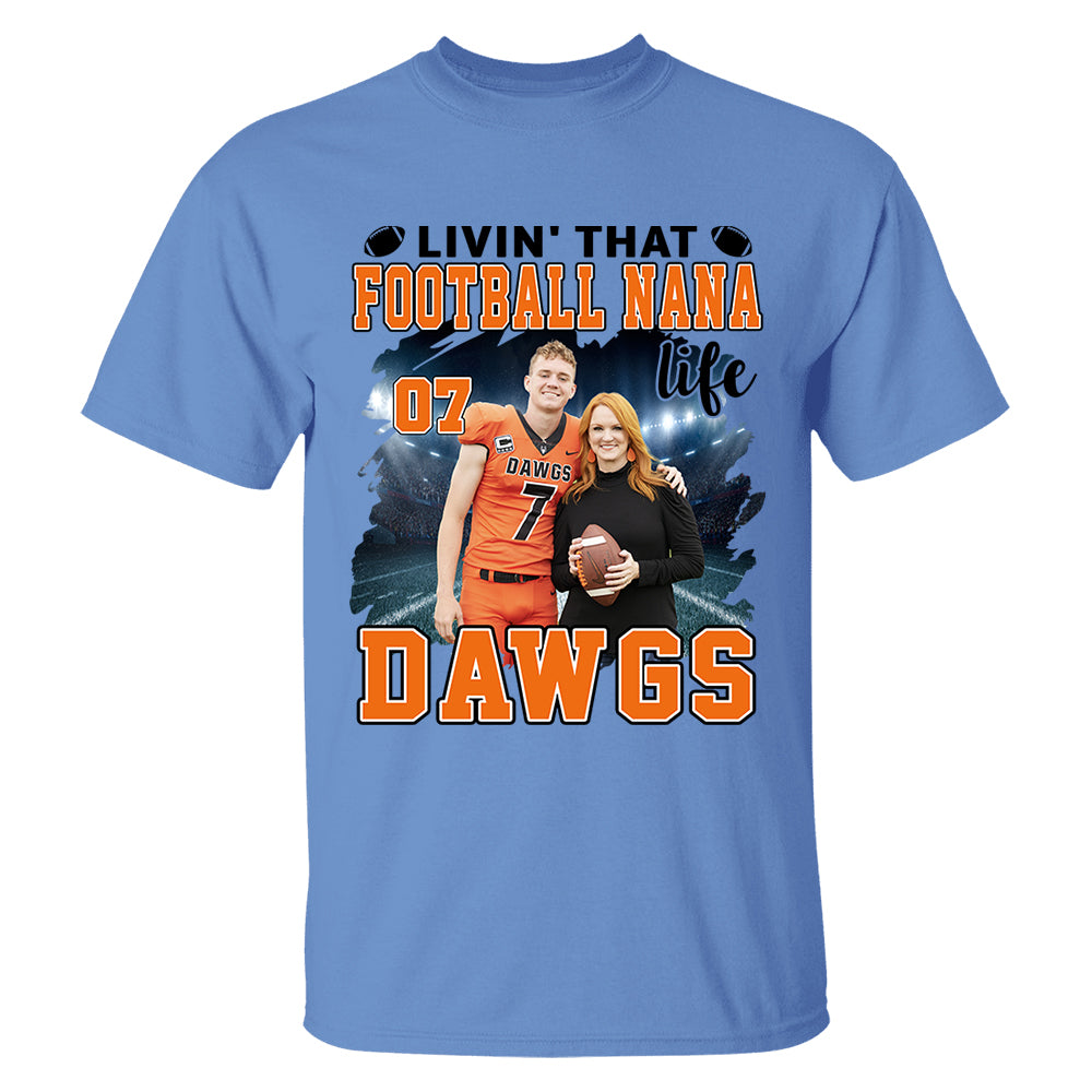 Livin' That Football Mom Life Personalized Football Game Days Shirt Custom Your Photo