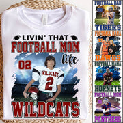 Livin' That Football Mom Life Personalized Football Game Days Shirt Custom Your Photo