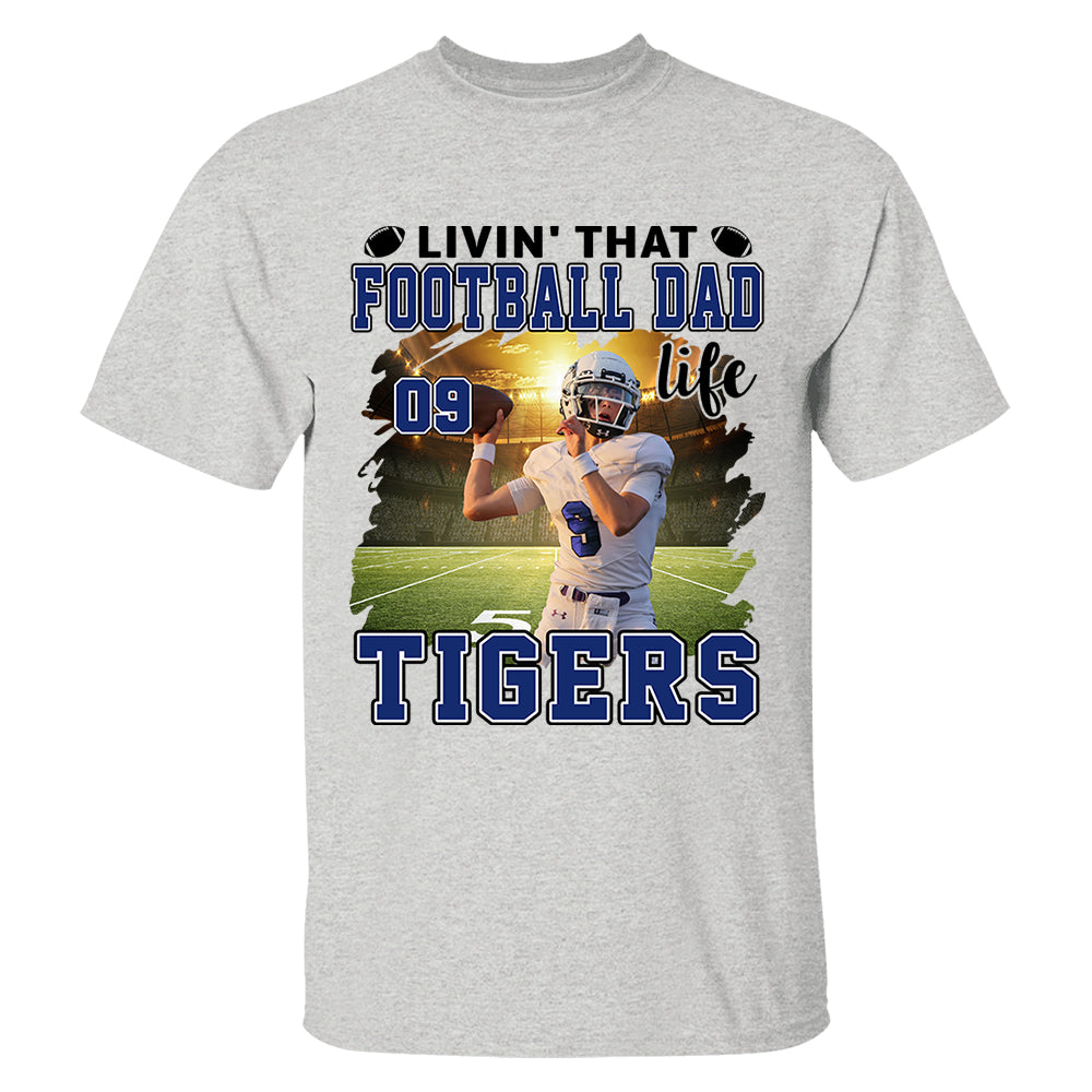 Livin' That Football Mom Life Personalized Football Game Days Shirt Custom Your Photo