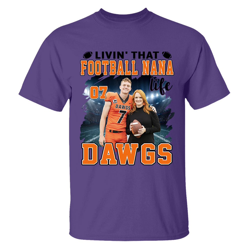 Livin' That Football Mom Life Personalized Football Game Days Shirt Custom Your Photo