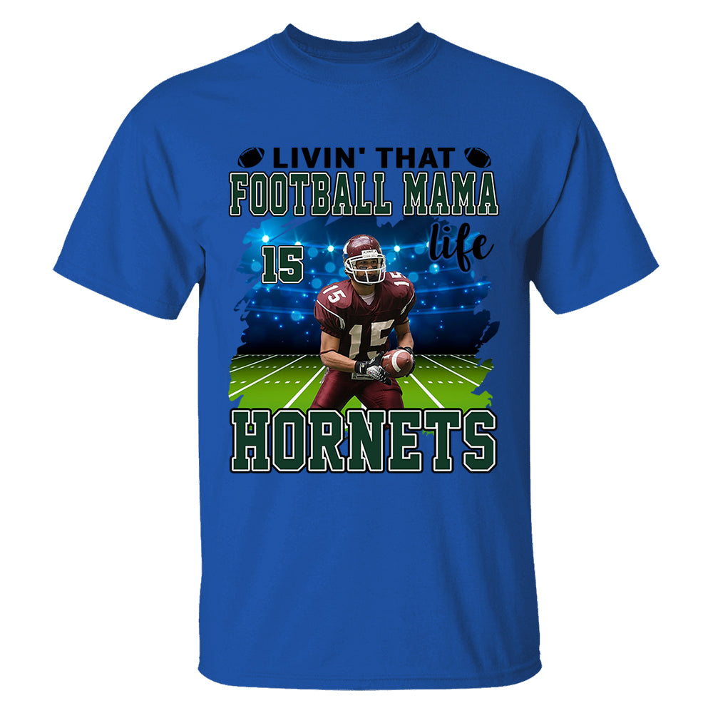 Livin' That Football Mom Life Personalized Football Game Days Shirt Custom Your Photo