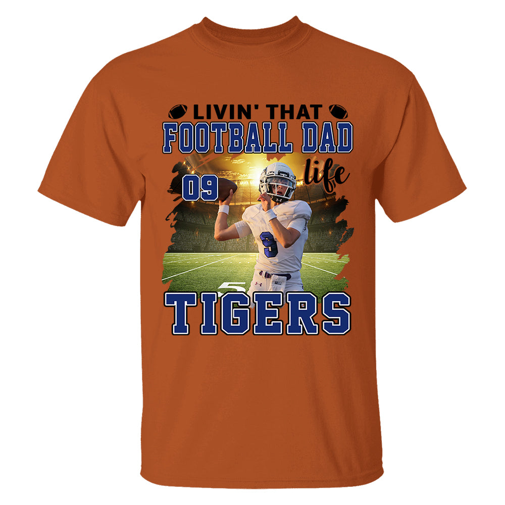 Livin' That Football Mom Life Personalized Football Game Days Shirt Custom Your Photo
