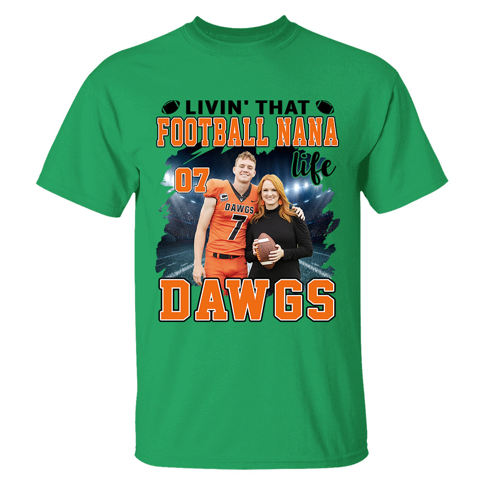 Livin' That Football Mom Life Personalized Football Game Days Shirt Custom Your Photo