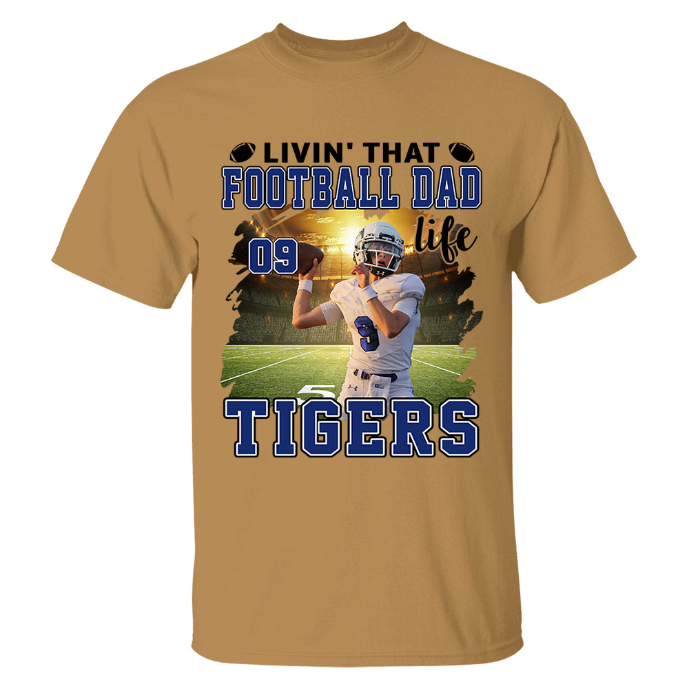 Livin' That Football Mom Life Personalized Football Game Days Shirt Custom Your Photo