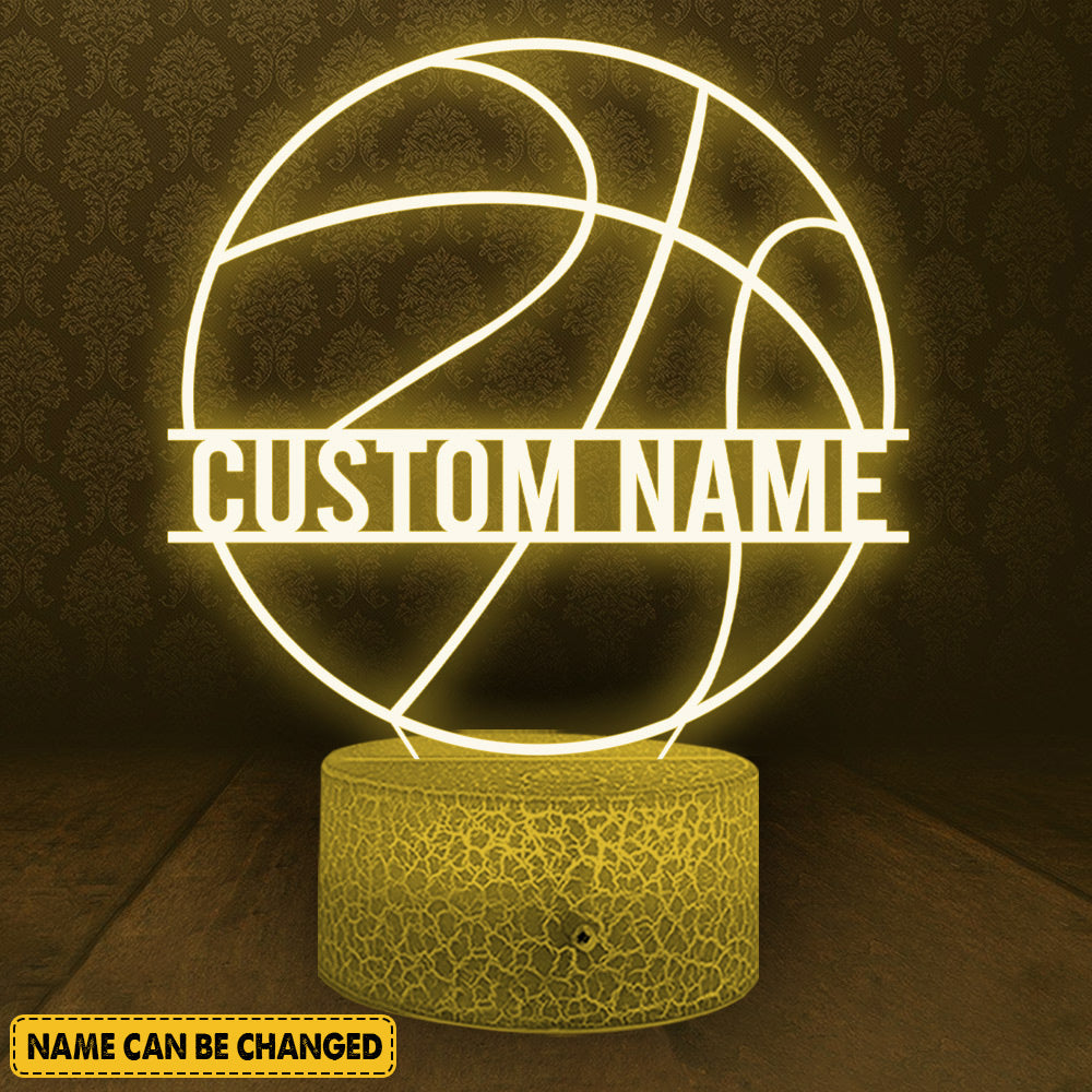 Personalized Basketball Led Night Lamp Gift For Basketball Player - Custom Gifts For Basketball Lovers - Basketball Night Light