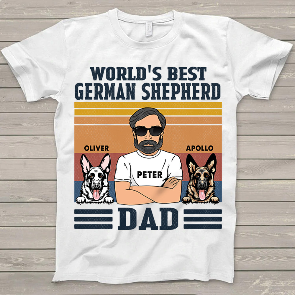 Personalized World's Best German Shepherd Dad Shirt Gift For German Shepherd Dad