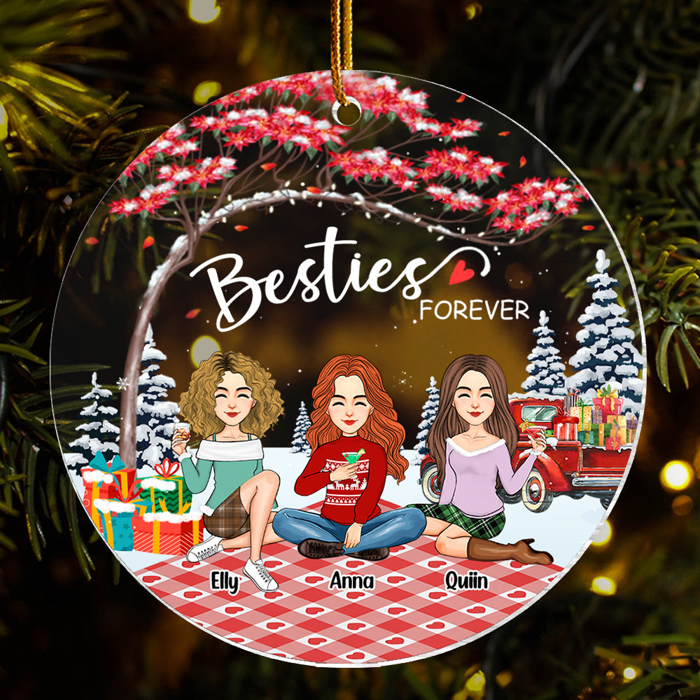 Besties forever Personalized Besties Forever Christmas Acrylic Ornament NA02