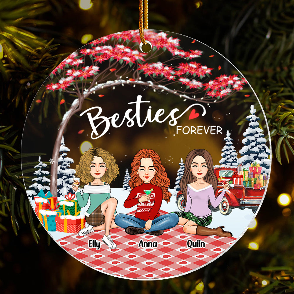 Besties forever Personalized Besties Forever Christmas Acrylic Ornament