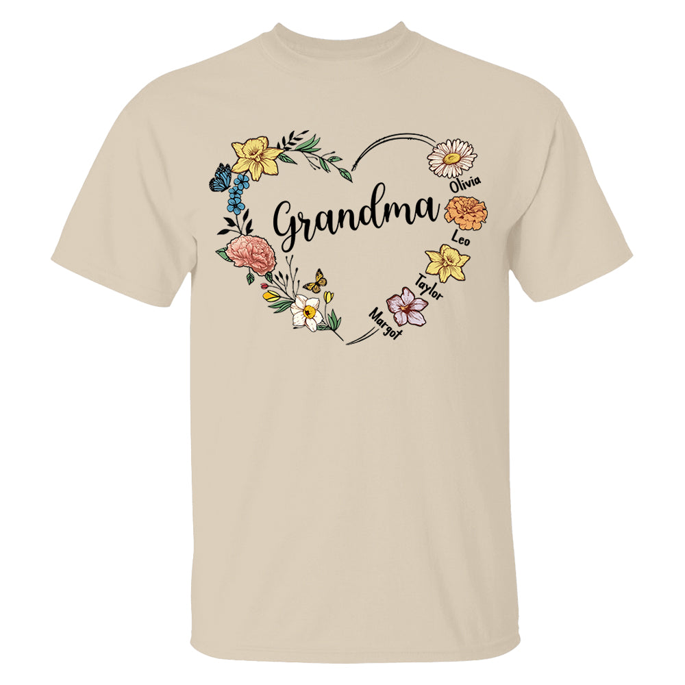 Mother's Day - Custom Grandma Birth Month Flower Shirt