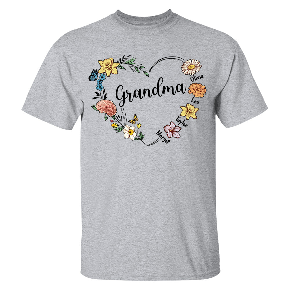 Mother's Day - Custom Grandma Birth Month Flower Shirt