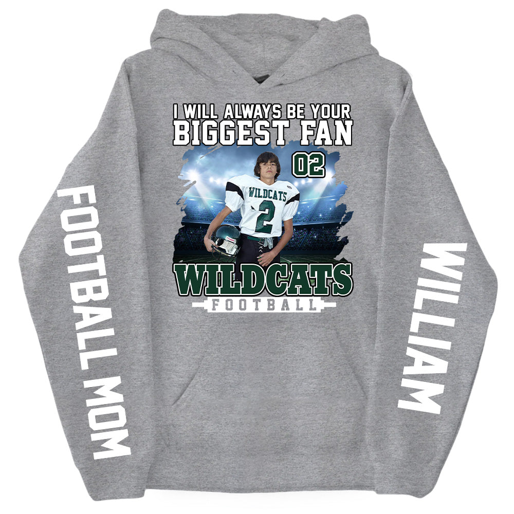 I Will Always Be Your Biggest Fan Personalized Shirts For Football Mom Grandma Sport Family