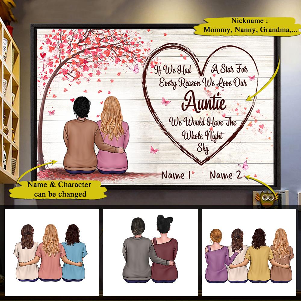 Personalized If We Had A Star For Every Reason We Love Our Auntie Poster Daughter And Niece Poster Gift For Aunt Hg98 Lihd.