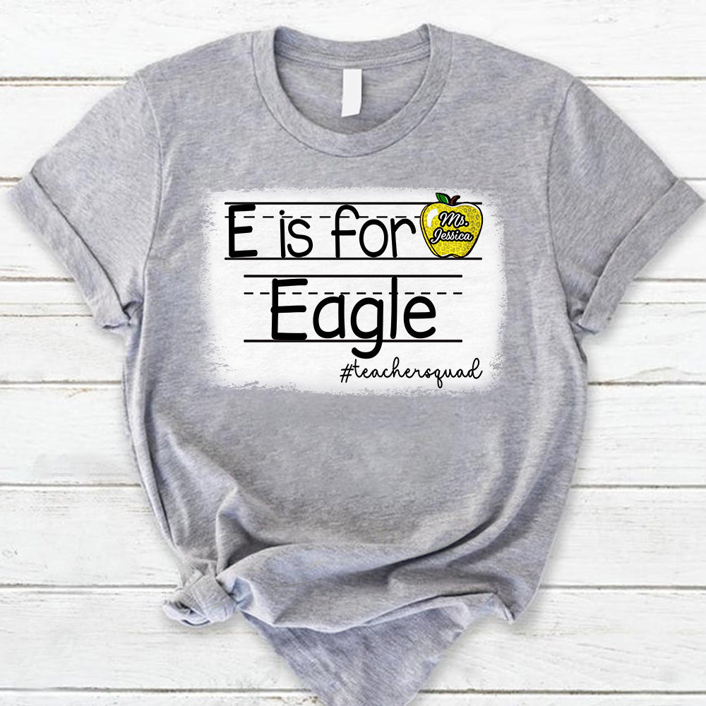 Personalized Eagles Custom Apple Name Teacher T-Shirt