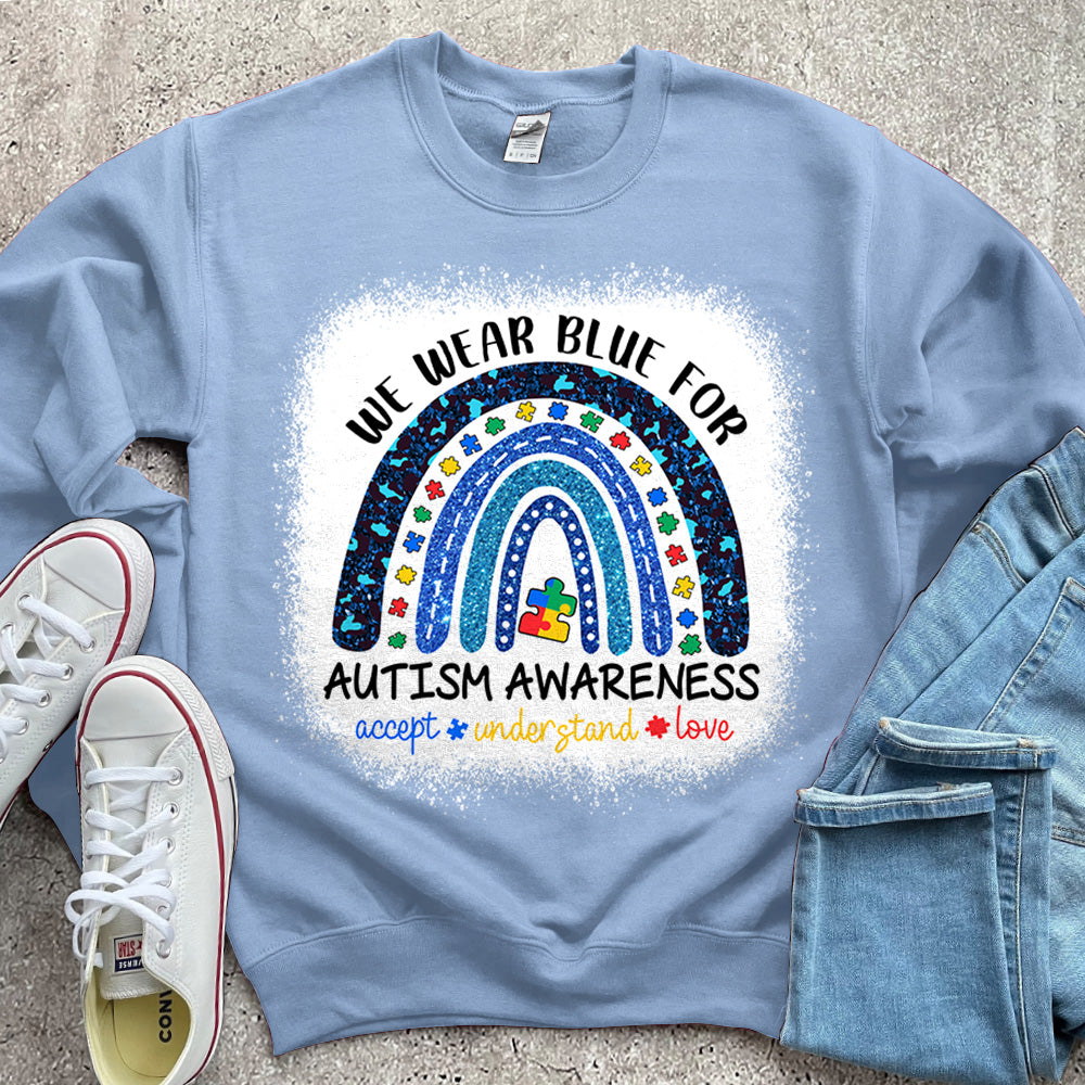 We Wear Blue For Autism Awareness Shirt - Autism Rainbow Autism Awareness Gift