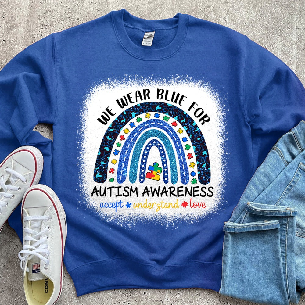 We Wear Blue For Autism Awareness Shirt - Autism Rainbow Autism Awareness Gift