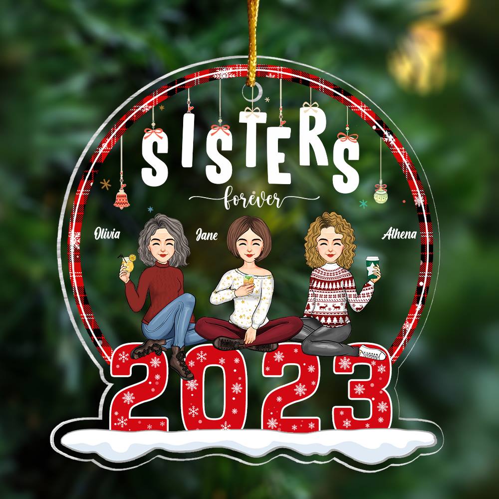 Sisters Forever Personalized 2023 Acrylic Ornament