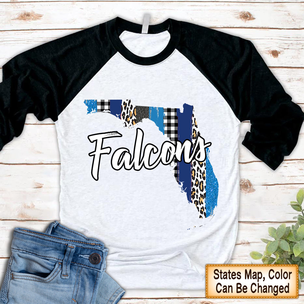 Personalized Shirt Falcons States Map And Color Shirt H2511