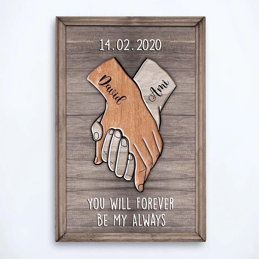 You Will Forever Be My Always - Personalized Puzzle Canvas - Custom Canvas Print Gift For Couple