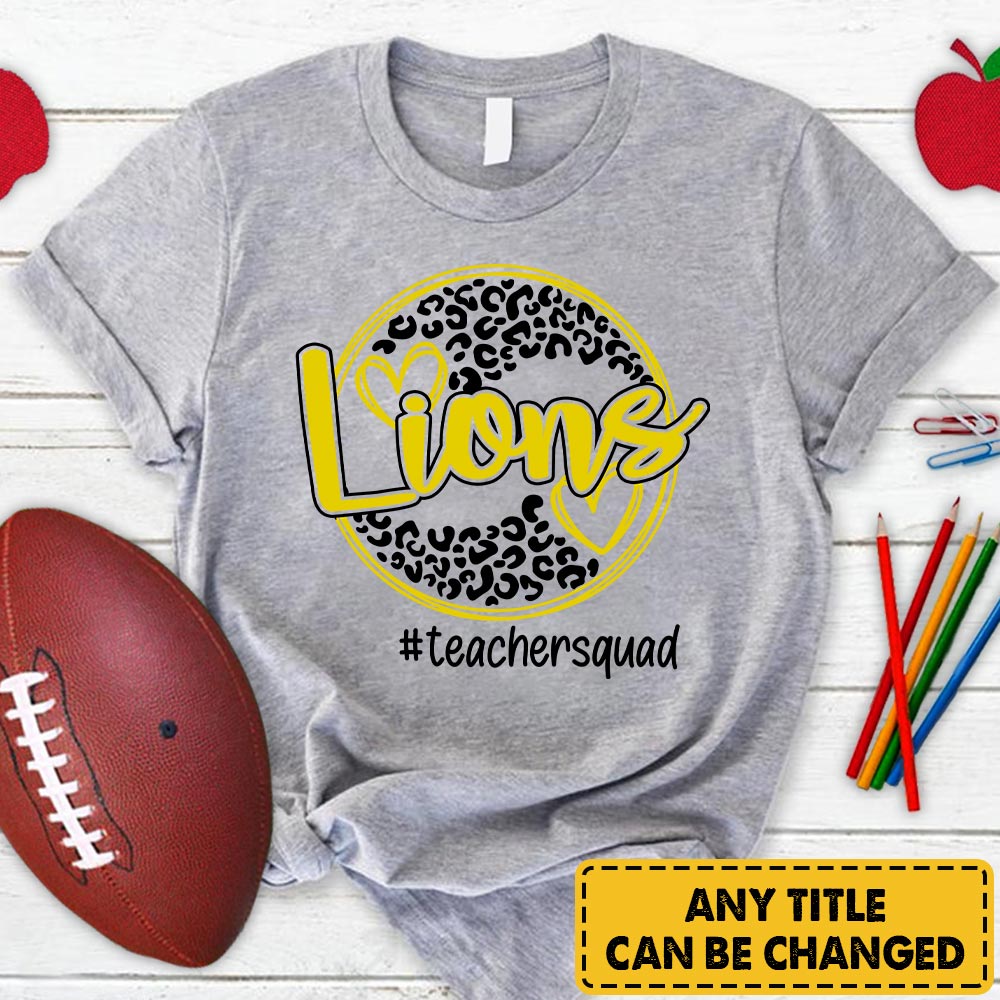 Personalized Lions Circle Leopard T-Shirt For Teacher
