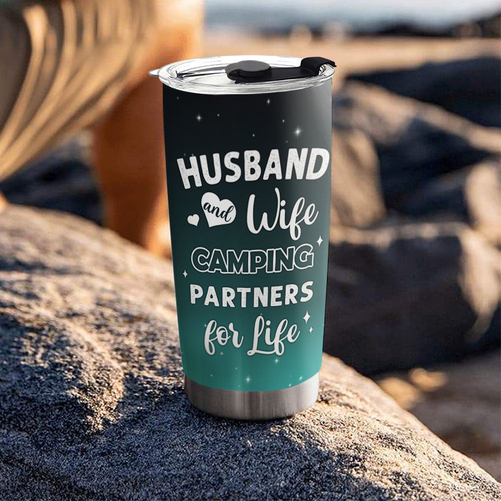 Husband And Wife Camping Partners For Life Tumbler Cup