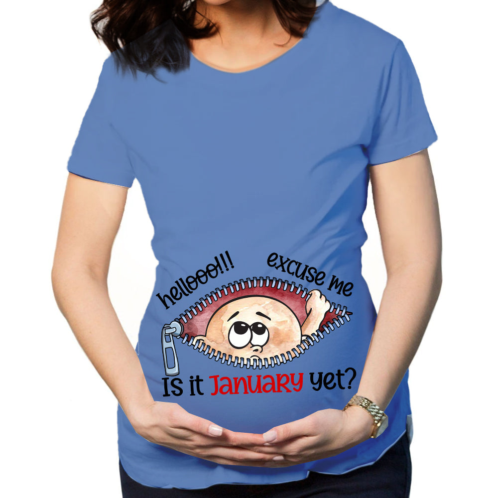 Customizable Months Baby Boy Peeking Bump Black Maternity Shirt