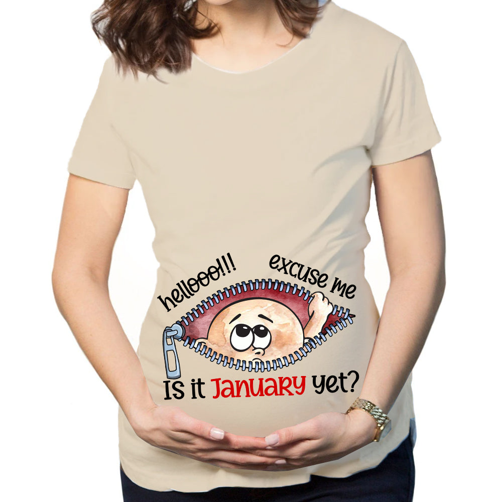 Customizable Months Baby Boy Peeking Bump Black Maternity Shirt