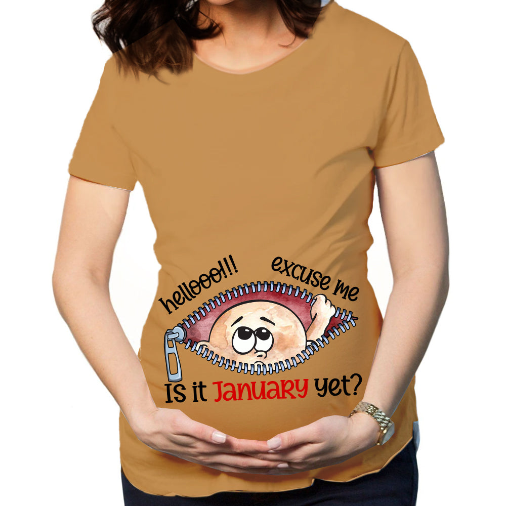 Customizable Months Baby Boy Peeking Bump Black Maternity Shirt