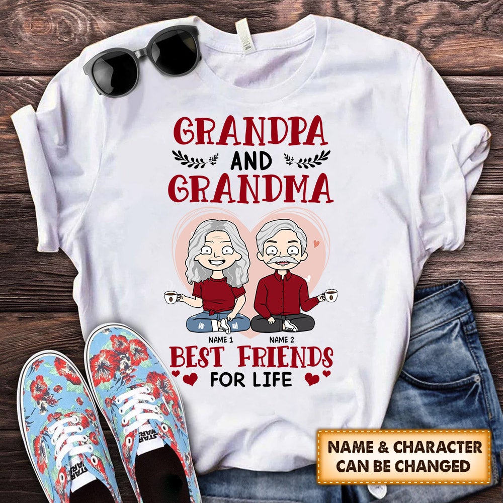 Personalized Grandparents Valentines Shirt Grandpa And Grandma Best Friends For Life Shirts
