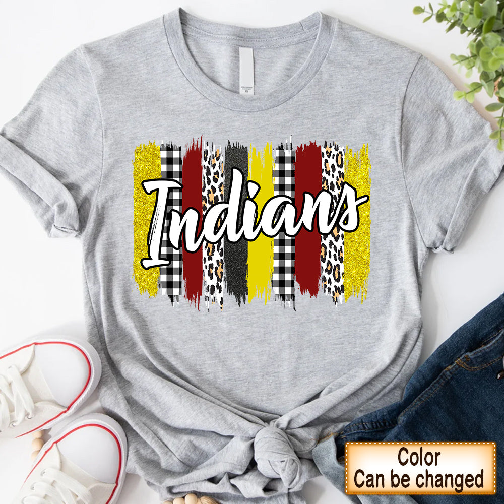 Personalized Shirt Indians Mascot School Spirit Leopard Shirt For Teacher H2511