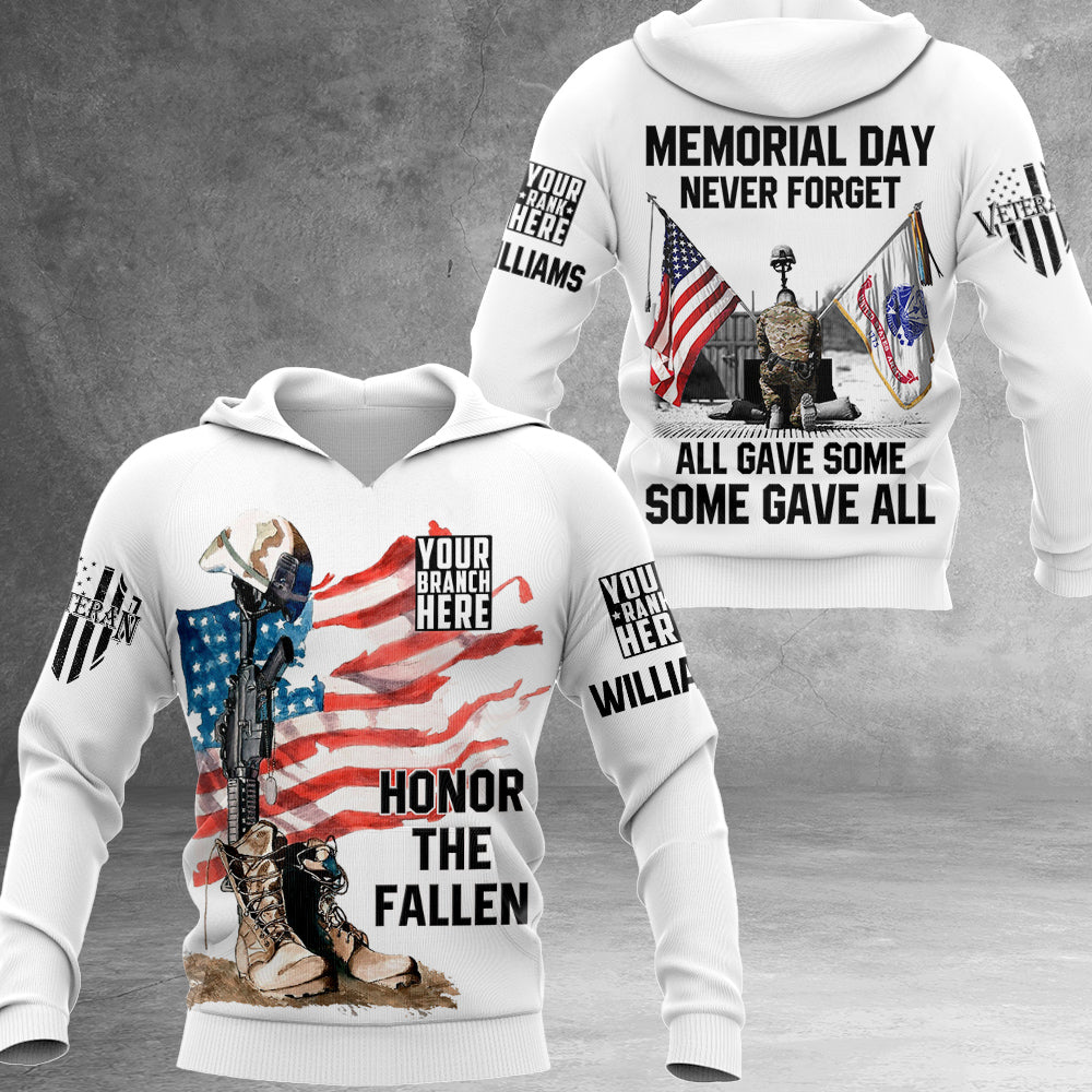 Custom All Branches All Over Print Shirt Memorial Day Never Forget All Gave Some Some Gave All Shirt For Veteran H2511