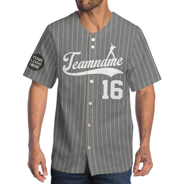 Custom Name Grey Royal Blue Pinstripe Crimson Baseball Jerseys Shirt -  Freedomdesign