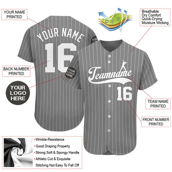 Custom Logo Name Number Burgundy Pinstripe Baseball Jersey