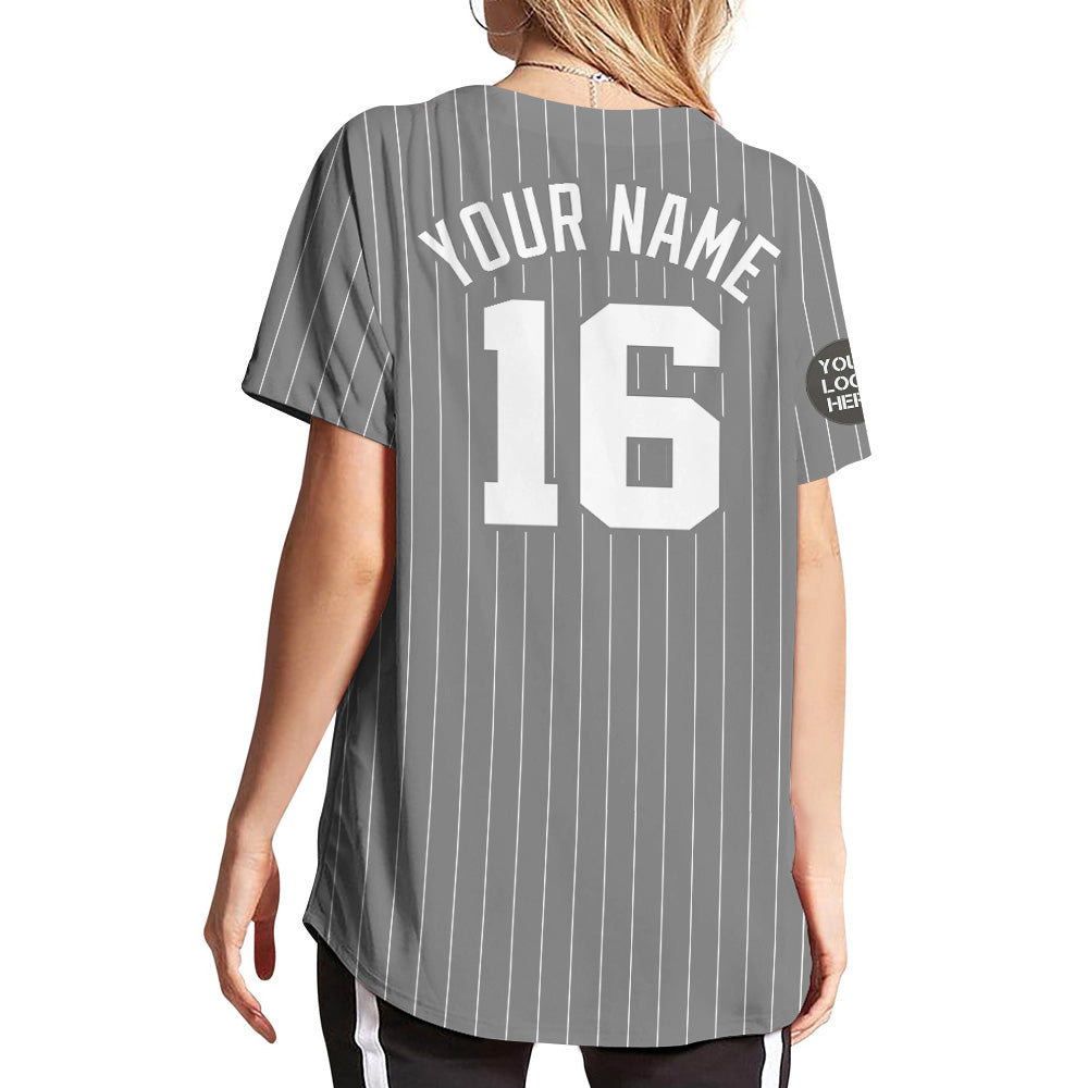 Custom Name Grey Royal Blue Pinstripe Orange Baseball Jerseys Shirt -  Freedomdesign